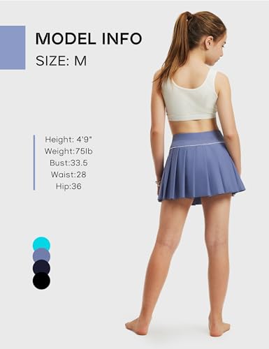 Image of FitsT4 Sports Girls Swim Skirts with Pocket & Shorts UPF 50+ Swimming Bottom Kids Bathing Skort for Surfing Beach Volleyball
