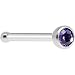 Body Candy Stainless Steel 1.7mm Purple Nose Bone Created with Swarovski Crystals 20 Gauge 1/4"