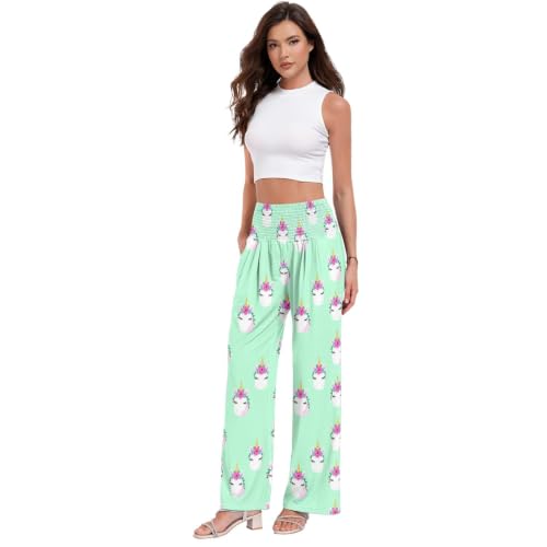 Pantalon long décontracté infroissable femme Steed Mint pantalon fluide