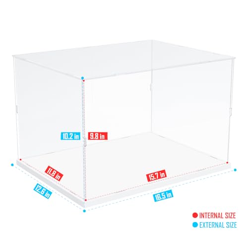 Image of Choowin Acrylic Display Case for Lego 76419 for Lego Hogwarts Castle and Grounds for Lego Display Thickened Clear Acrylic Display Cases for Collectibles Assemble Dustproof Display Box(White Base)