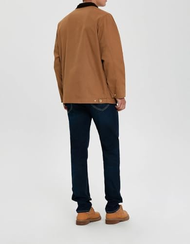 Men Casual Solid Zipper Vintage Washed Coats Stand-Collar Mesh Lining Work Wear Jackets2