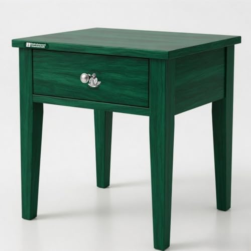 Image of Sheesham Wood Allure Bedside Table for Bedroom & Living Room | Solid Wood Nightstand with Storage Drawer and Open Shelf | Modern End Table