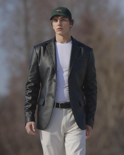 Leather Blazer Men - Casual 2 Button Coat Style Real Lambskin Mens Leather Jacket2