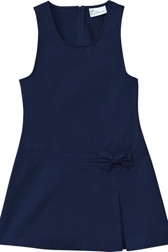 Classroom School Uniforms Toddler Girls Preschool Girls Zig-Zag Jumper Dress Dark Navy 4T