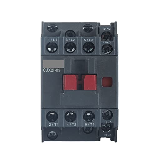 AMHIL Contactor CJX 2i AC contactores 3p 220v 50/60Hz 1nc + 1no montado en Carril DIN hogar Modular 9a/12a/18a/25a/32a Industrial Electrics (Color : 220v 9a, Size : 1NO1NC)