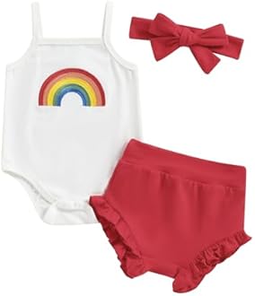 Thorn Tree Newborn Baby Girls Clothes Cotton Suit Cute Baby Kid Infant Romper Play Wear Summer Rainbow Outfits