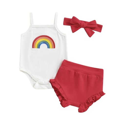 Thorn Tree Newborn Baby Girls Clothes Cotton Suit Cute Baby Kid Infant Romper Play Wear Summer Rainbow Outfits