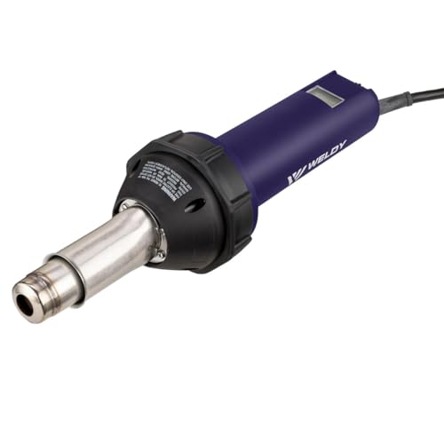 Image of WELDY HT1600D Hot Air Gun Welding Torch 120V has LCD display Heat Gun Plastic Welder Roofing Welder 1600W Handheld Hot Air Torch Plastic Welding Gun for TPO PVC Vinyl Welding (CNC Hot Air Welding Gun)