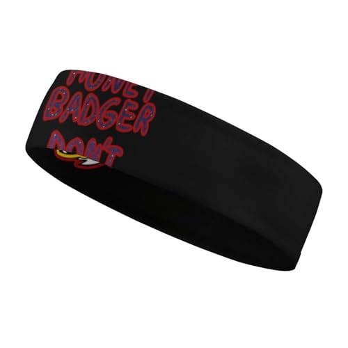 Honey-Badger Don T Care Workout Headbands Elastic Sport Sweatband for Athletic Yoga Running Gym Women Men