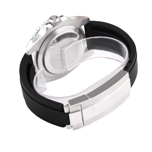 Topuly 20mm Rubber Watch Band replacement for Rolex Daytona Submariner Yacht-Master GMT-Master Sea Dweller Air-King Datejust Day-Date Explorer Deployment Buckle Silicone Strap Wirstband accessories