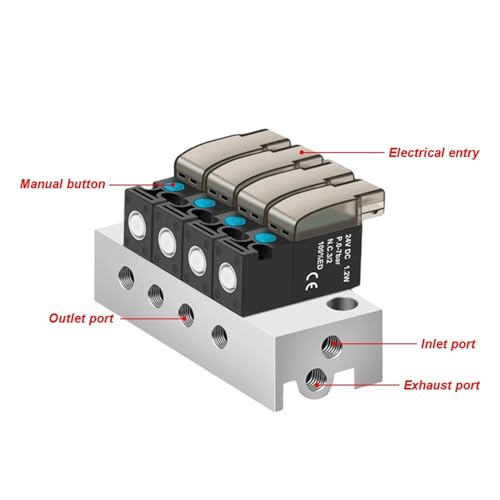 Électrovanne 24V miniature 10mm à trois voies de type M AC220V - 6