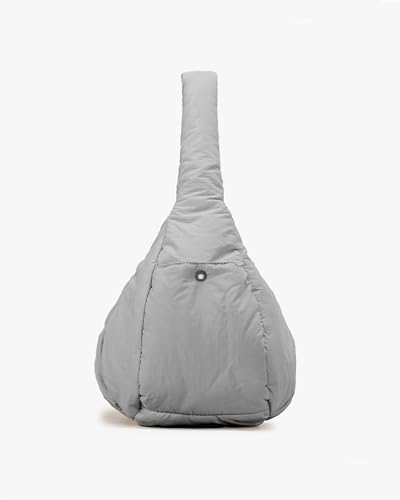 Image of NEWBELLA Women's Puffy Shoulder Bag Soft Nylon Lightweight Ruched Crescent Purse with Multiple Pockets for Travel Work