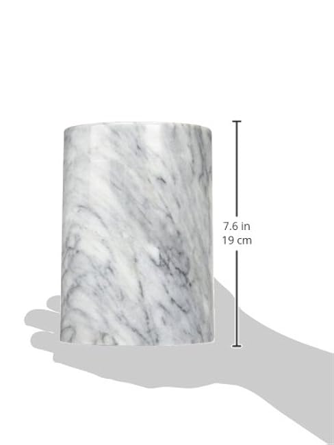 Creative Home Natural Marble Tool Crock Utensil Holder Organizer Wine Cooler, 5 Diam. x 7 H, Off-White (color may vary)