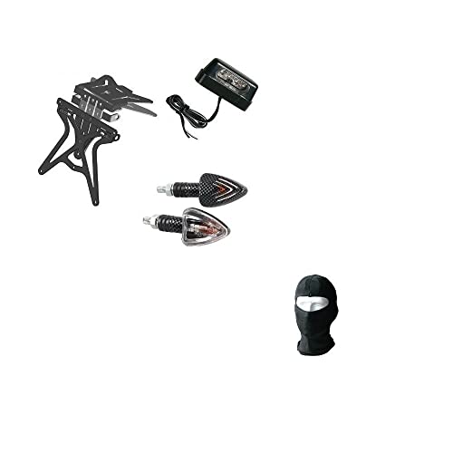 ESCRIZIONE E CARATTERISTICHE PRODOTTO: 1° PORTATARGA: - Il portatarga è universale e va adattato alla tua moto - Attacco sottocodone piatto - Finitura a polvere epossidica - Regolazione altezza, larghezza ed inclinazione - Regolazione escursione frecce - Predisposizione luce targa + frecce - Dimensioni: Dimensioni: Altezza 270 mm - Larghezza 190 mm - Profondità 35 mm - colore nero 2° LUCE TARGA A4 LED BIANCO : - Led di lunghissima durata - basso consumo ed alta luminescenza