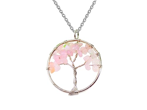 Only faith Collar para Mujer Arbol de Vida con piedras naturales