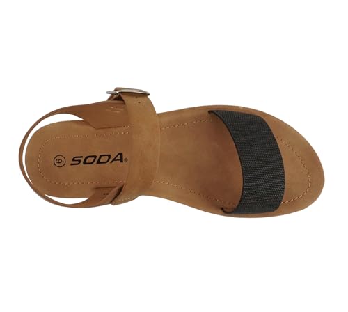 Image of Soda PLENTY ~ Women's Strappy Ankle Wrap Buckle Fashion Flat Sandals