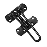 Cerradura de cadena de seguridad para puerta con barra oscilante, restrictor de puerta de aleación de zinc resistente para seguridad infantil y protección del hogar, plateado (negro)