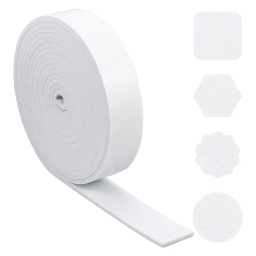 NBEADS 500 x 4 cm filt självhäftande tyg, vitt självhäftande filttyg självhäftande filtkuddar för trägolv stol Wall Protector, 5 mm tjock