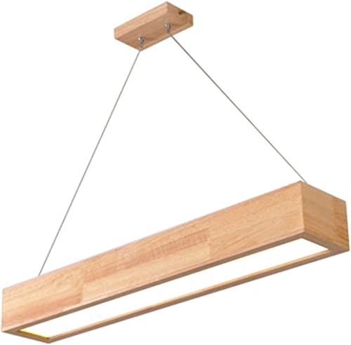 Luminaire suspendu LED linéaire bois lustre de plafond pour îlot cuisine salon