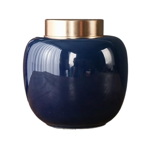 Tarro de cerámica para alimentos, recipiente de almacenamiento de té a granel, tlata de doble capa, tarro sellado, lata de té, recipientes de almacenamiento de despensa de un solo frasco (C)