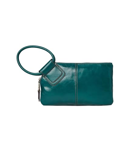 Image of HOBO Sable Leather Wristlet Clutch with Circular Handle, Zippered Closure, Credit Card Organizer, & Interior Zip Pocket