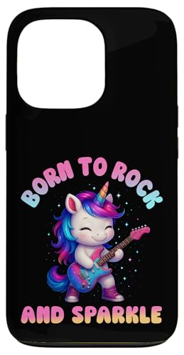 Born to Rock and Sparkle �L���[�g ���j�R�[�� �M�^�[ �L�b�Y ���̎q ���킢�� �X�}�z�P�[�X iPhone 13 Pro �p