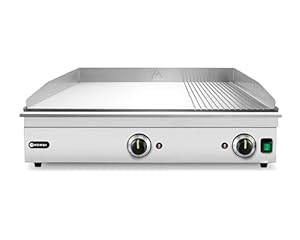 Hendi 154960 Edelstahl Grillplatte 1/3 gerillt