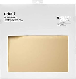 Cricut 2008718 Foil Transfer Sheets, Gold (8 ct), 30.5 cm x 30.5 cm (12" x 12")