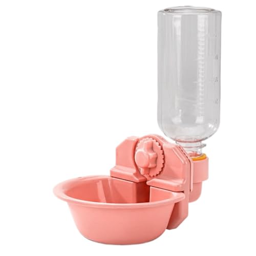 WONTKN 犬 水飲み器、ボトル付き、自動給水器、猫、ペット用品 (ピンク,500ml)