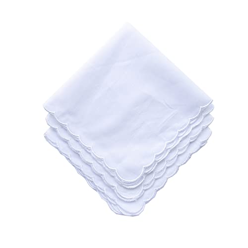 La Closure Women's Pretty Embroidery White Handkerchief Hankies #TOP1