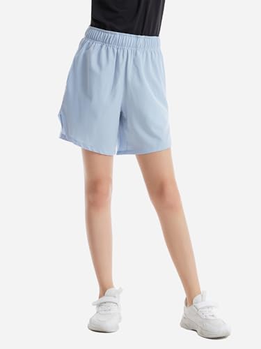 Girls Athletic Shorts with Pockets Running Shorts for Girl,Soccer Short for Kids Teens Basketball Workout3