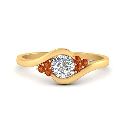 Image of 55Carat 18K Yellow Gold Plated Simulated Diamond Amethyst Round Cut Swirl Cluster Engagement Ring for Women, Wedding Anniversary Promise Fashion Jewelry Gifts, US Size 4-12.