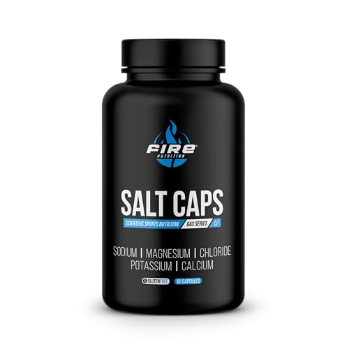 Fire Nutrition - Gas Series - Salt Caps 60 caps - Combinación de Sales Minerales -Sin Gluten - Gluten Free - Electrolytes - Maxima Hidratacion - Con Sodio, Potasio, Cloruro, Magnesio, Calcio