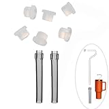 Lipzi Extension Accessory Pack for Original Anti-Wrinkle Straw - 2 Silicone Extensions and 6 Spare Plugs - Designed for Tall 40 oz Tumblers - 8 Pieces