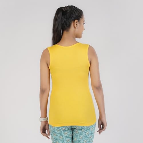 Image of Rupa Colors Playsure Solid 100% Combed Cotton Rib Fabric, Women's Standard Fit Tank Top, Sleeveless Pack of 1