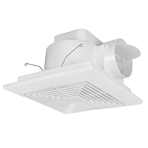Bathroom Exhaust Fan, 10 inch White Square Ceiling Ventilation Fan