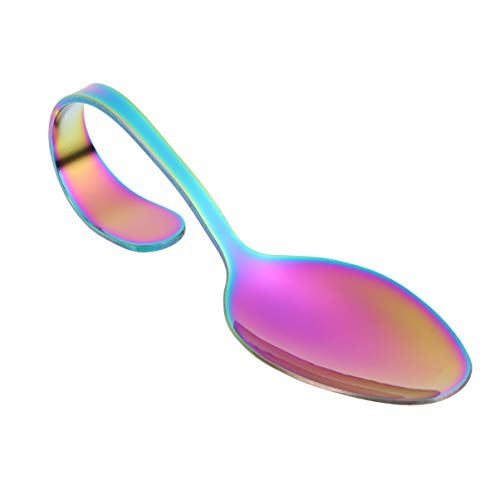 Hemoton Stainless Steel Curved Handle Spoon Dinnerware Sets for Buffet Serving Spoon Reusable Tableware