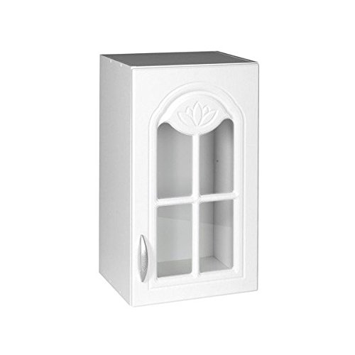 Tendencio Meuble de Cuisine Haut Dina 40 cm 1 Porte vitrée Blanc