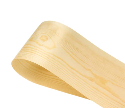 Aibote Hojas de Restauración de Chapa de Madera de Pino Natural (Tamaño: 8x100 pulgadas) de Madera de Bricolaje para Altavoces Vitrinas Estantes de Mesa Muebles de Cocina