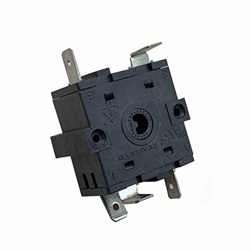 Anchilly 1pc 5 Pin 5 Position Electric Oven Function Selection Switch - Black, Rotary, Twist, 5 Positions