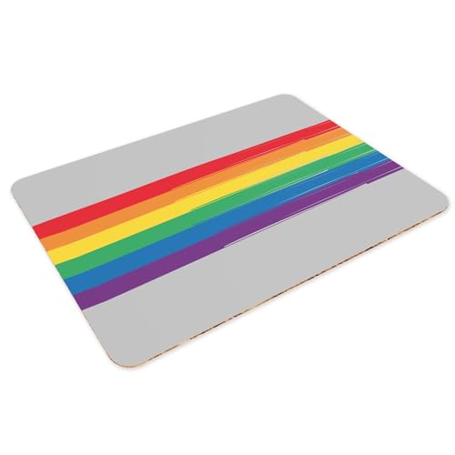 Sets de table gris en liège arc-en-ciel LGBT grand format pour table basse