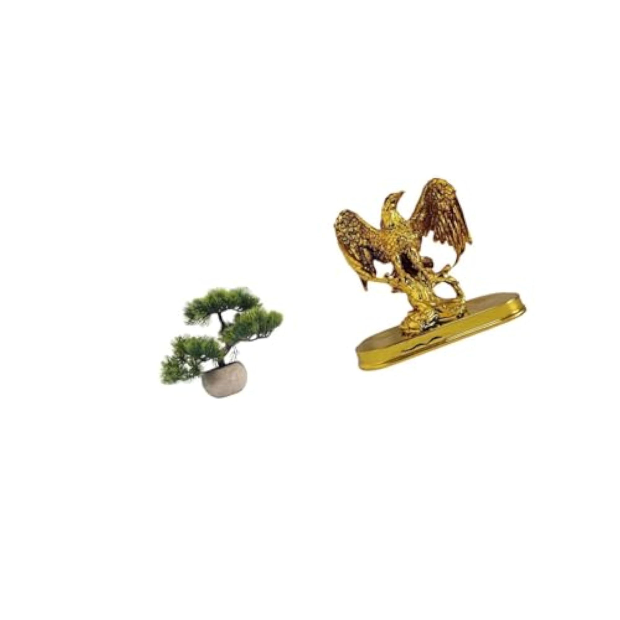 Artificial Bonsai Tree with Animal Sculpture Decor