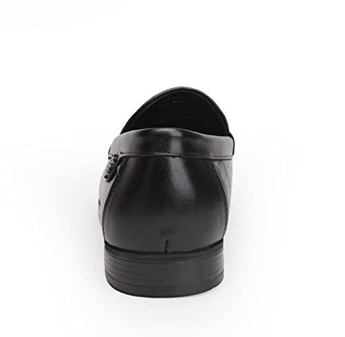 Premium Leather Dress Shoes for Mens, Black Fashion Crocodile Printed Business Slip-on Loafer Shoes for Men4