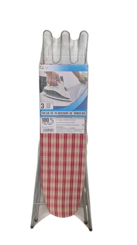 Mesa de Planchar Plegable Madera Ajustable 120x29 cm Tabla Ligera con Soporte para Plancha Funda Altura Regulable 81 cm Resistente Estable - Colores Surtidos (1 Pieza, Envío Según Disponibilidad)