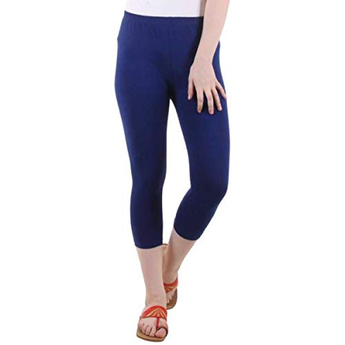 Image of PI World Women's Calf Length Cropped Leggings Cotton Lycra Fabric Slim Fit 3 /4th | Pants
