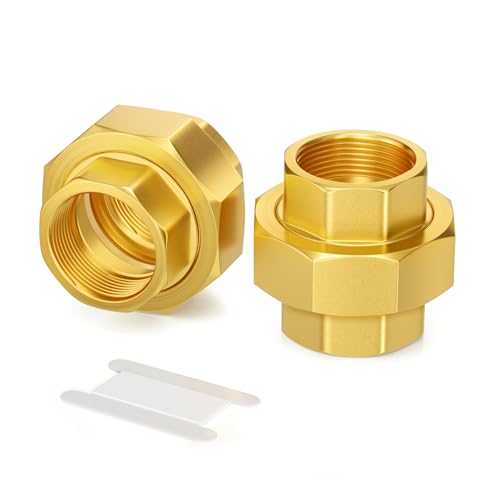 GASHER two-pack of 1/2-inch FNPT brass unions
