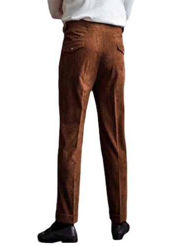 Men's Straight-Leg Signature Velvet Crease Suit Trousers3