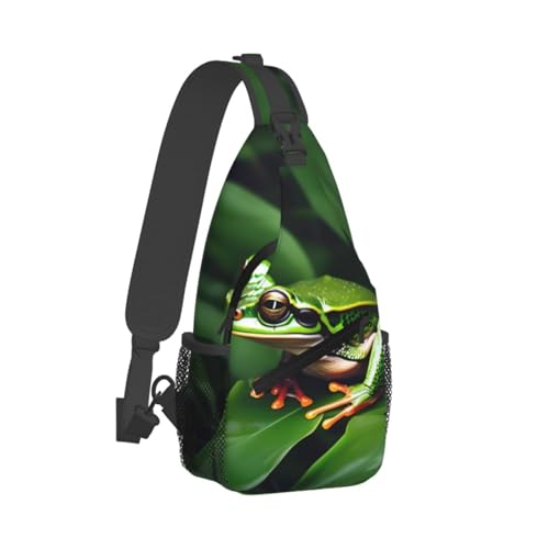Mochila cruzada MyPiky animal rana hojas verde miniatura 2
