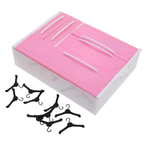 Armoire de poupée en plastique avec cintres pour chambre enfant