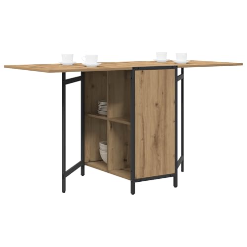 Table de salle à manger pour petit espace en bois d'ingénierie chêne - 5